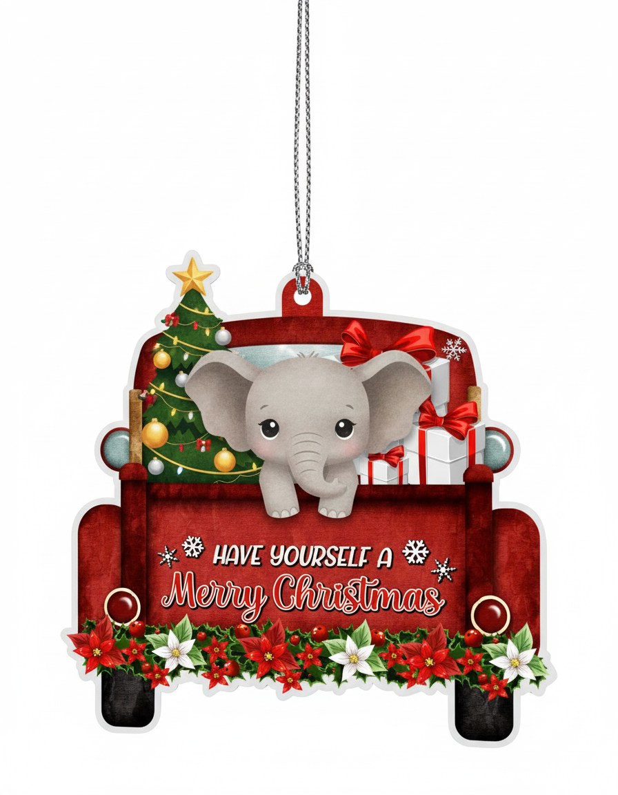 [2D FLAT ACRYLIC] Truck Driver Christmas Ornament | Festive Holiday Decor and Gift for Truckers