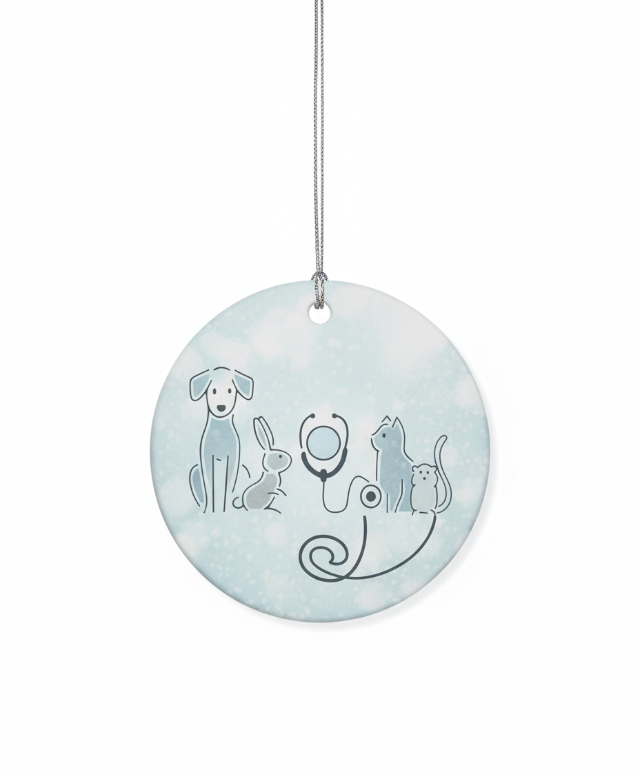 [2D FLAT ACRYLIC] 2025 Veterinary Christmas Ornament | Ceramic Thank You Gift for Vets and Techs
