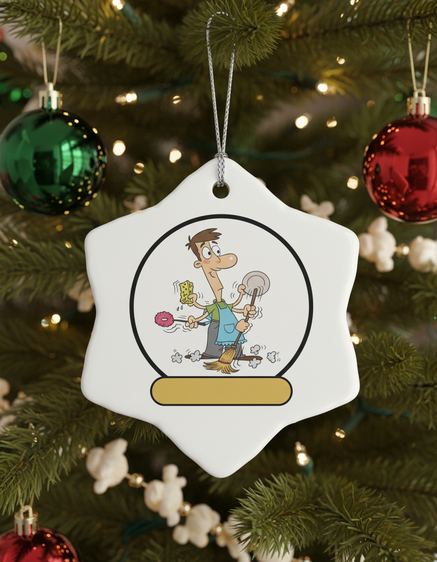 [2D FLAT ACRYLIC] Funny World's Greatest Stay at Home Dad Christmas Ornament – Unique Gift for Dad