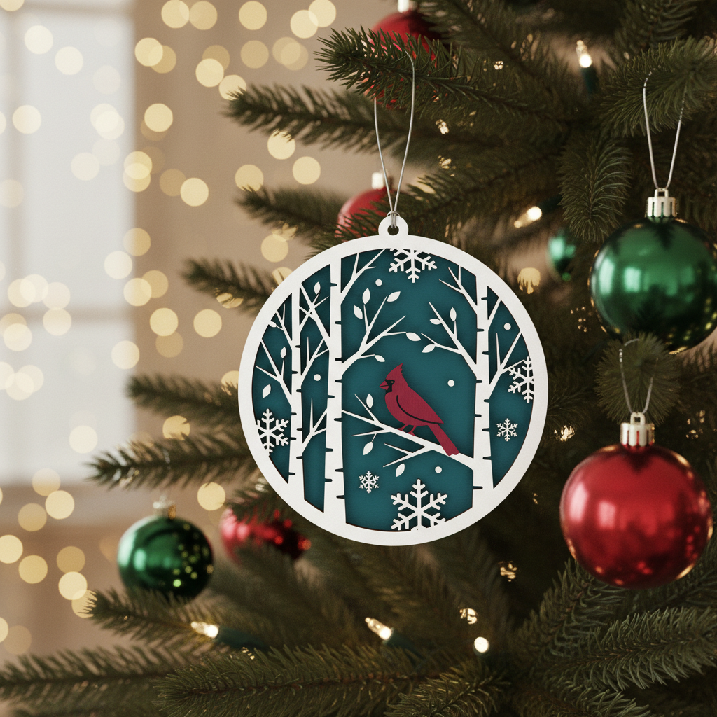 [2D FLAT ACRYLIC] Cardinal Memorial Ornament – In Loving Memory Remembrance Gift