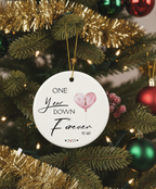 [2D FLAT ACRYLIC] 1st Wedding Anniversary Ornament 2025 – Elegant Ceramic Keepsake Gift for Couples