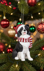 [2D FLAT ACRYLIC] Border Collie Holiday Dog Ornament | Festive Christmas Tree Decoration