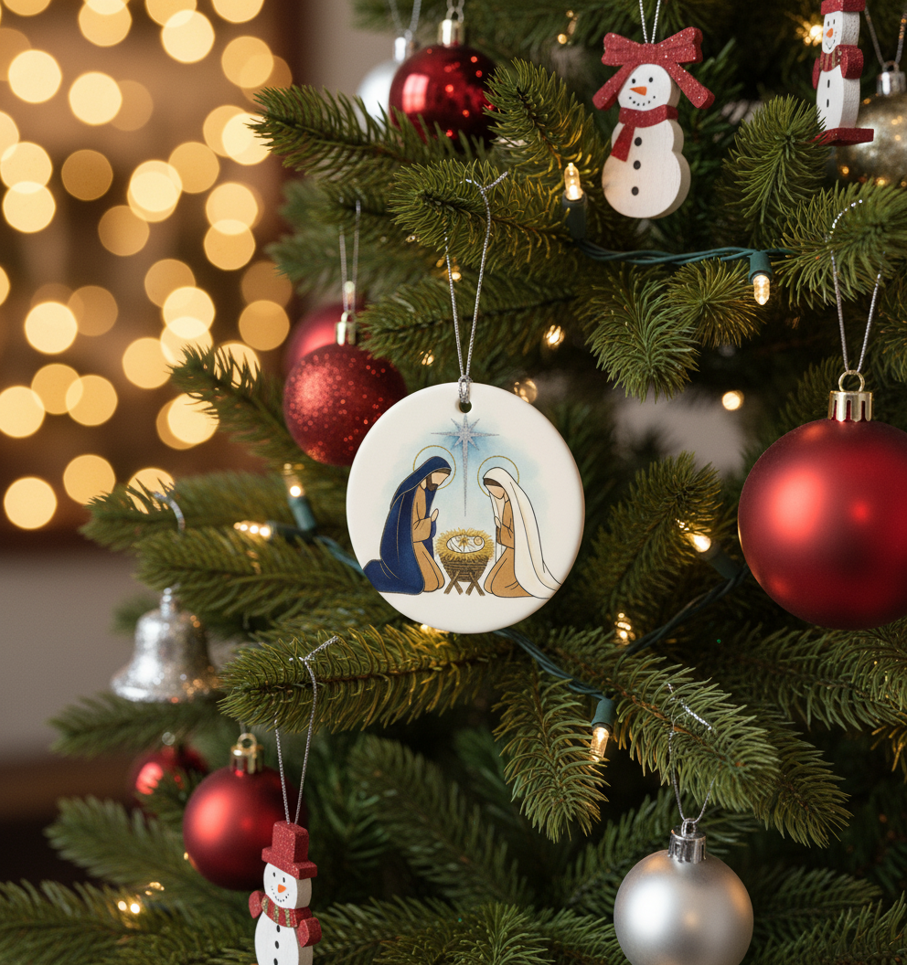 [2D FLAT ACRYLIC] Personalized Baby's First Christmas Ornament | Custom Name & Year Keepsake Gift