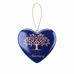 [2D FLAT ACRYLIC] 15th Wedding Anniversary Ornament – Ceramic Heart Keepsake Gift for Couple