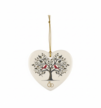[2D FLAT ACRYLIC] 40th Wedding Anniversary Ceramic Heart Ornament – Keepsake Gift for Couple