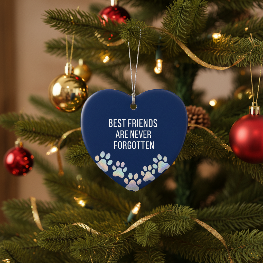 [2D FLAT ACRYLIC] Best Friends Are Never Forgotten Pet Memorial Ornament | Dog Cat Sympathy Gift