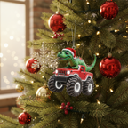 [2D FLAT ACRYLIC] Personalized Grinch Trucker Ornament | Custom Truck Driver Christmas Gift
