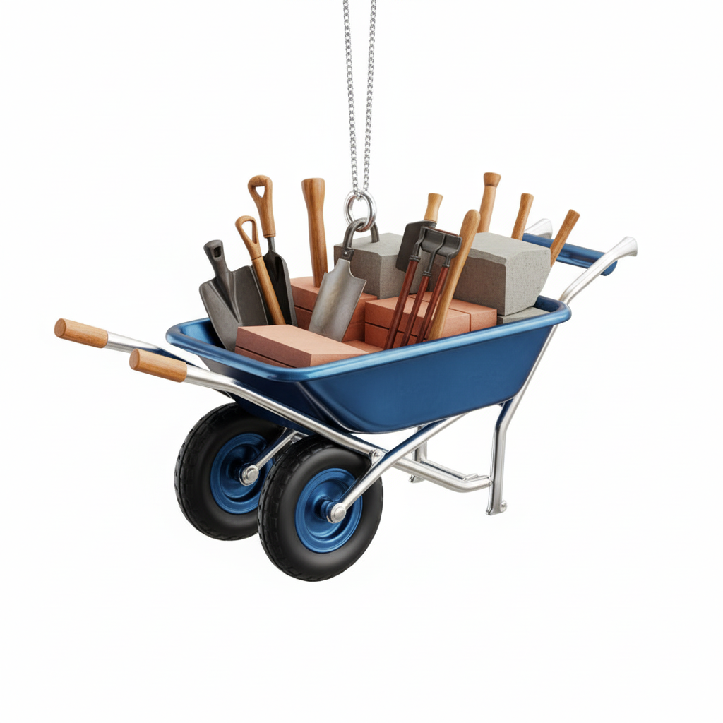 [2D FLAT ACRYLIC] Dump Truck Christmas Ornament | Festive Holiday Decor & Trucker Gift for Kids