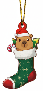 [2D FLAT ACRYLIC] Charming Capybara Ornament – Unique Christmas Tree & Car Decor Gift