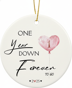 [2D FLAT ACRYLIC] 1st Wedding Anniversary Ornament 2025 – Elegant Ceramic Keepsake Gift for Couples