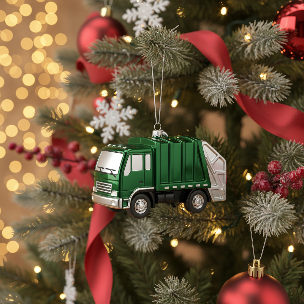[2D FLAT ACRYLIC] Hand-Painted 18 Wheeler Christmas Ornament | Semi Trucker & Truck Driver Holiday Gift