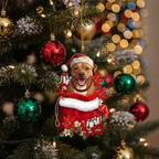 [2D FLAT ACRYLIC] Staffordshire Bull Terrier Christmas Ornament – Festive Staffie Dog Lover Gift