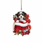 [2D FLAT ACRYLIC] Aussiedoodle Dog Christmas Ornament – Festive Keepsake & Dog Lover Gift