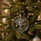 [2D FLAT ACRYLIC] 65th Blue Sapphire Wedding Anniversary Glass Ornament – Keepsake Gift for Parents & Couples