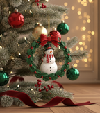 [2D FLAT ACRYLIC] Rotatable Christmas Wreath Ornament 2025 – Metal Holiday Keepsake Gift