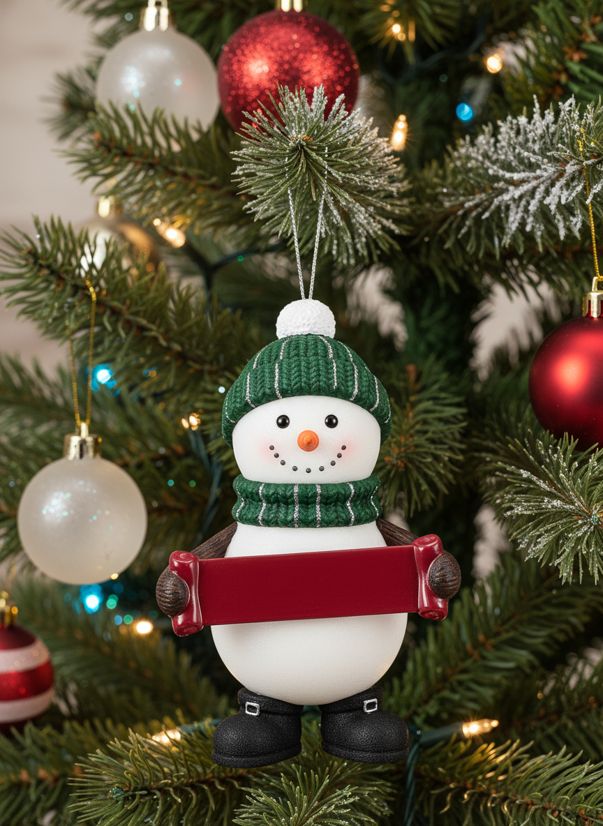 [2D FLAT ACRYLIC] Adorable Snowman Ornament for Daughter 2025 – Heartfelt Christmas Gift