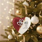 [2D FLAT ACRYLIC] 40th Ruby Anniversary Ornament 2025 – Heart Shaped Keepsake Gift for Couples