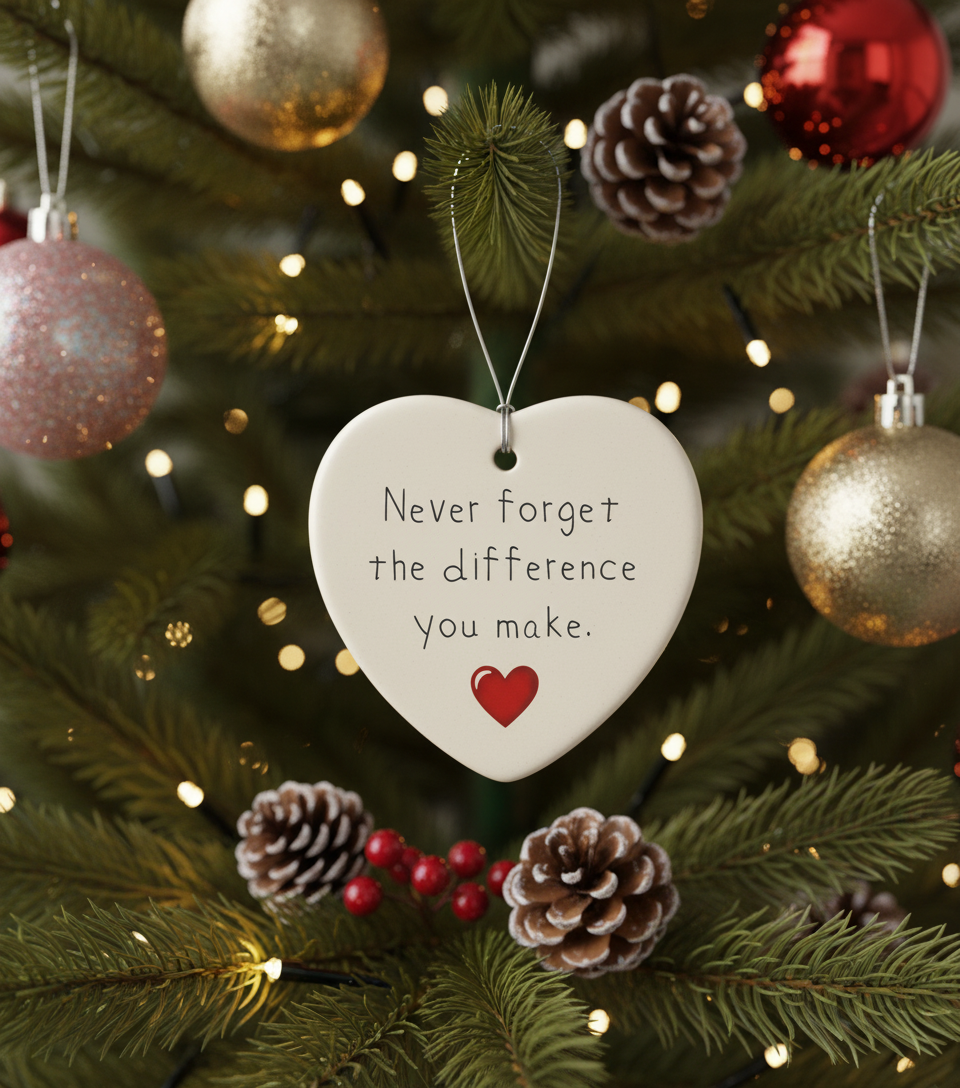 [2D FLAT ACRYLIC] Appreciation Gift Ornament 2025 – 'Never Forget The Difference You Made' Keepsake