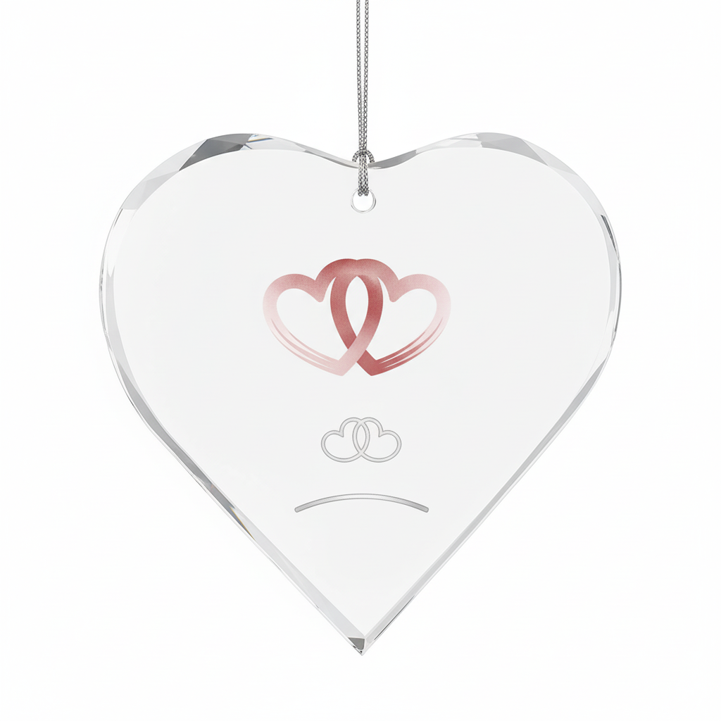 [2D FLAT ACRYLIC] 20th Wedding Anniversary Glass Ornament – 2025 Keepsake Gift for Couples