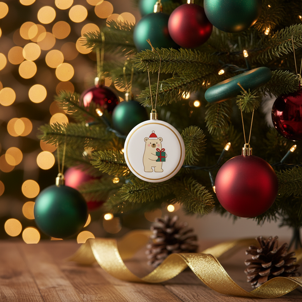 [2D FLAT ACRYLIC] 30-Pack Matte White Blank Ornaments – 3.15-Inch Plastic Discs for DIY Christmas Crafts