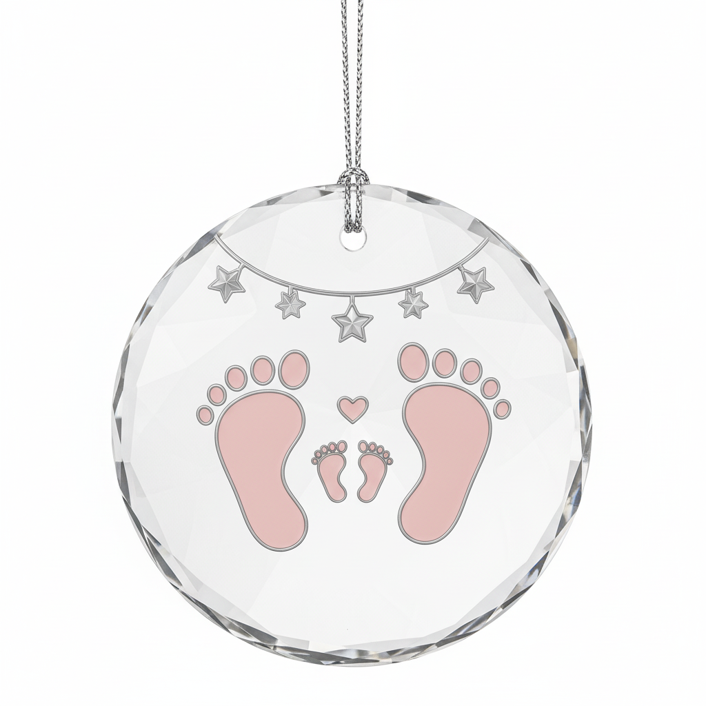 [2D FLAT ACRYLIC] Baby's First Christmas Ornament 2025 - Family of Three Keepsake Gift for New Parents