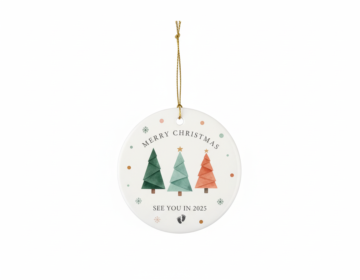 [2D FLAT ACRYLIC] Promoted to Grandparents Christmas Ornament – Heartfelt Pregnancy Announcement Gift