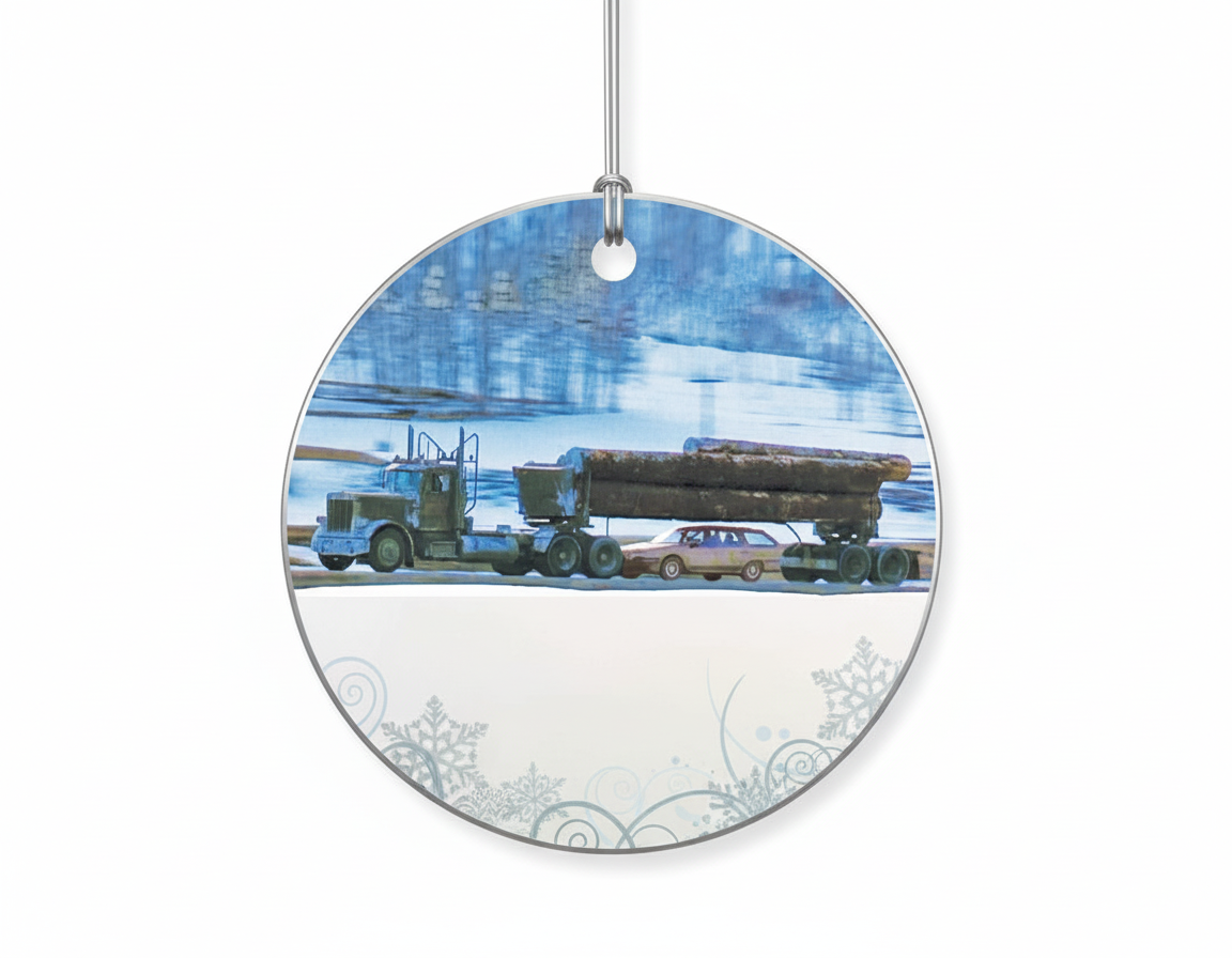 [2D FLAT ACRYLIC] Funny Griswold Christmas Vacation Ornament | Clark Stuck Under Truck Holiday Decor
