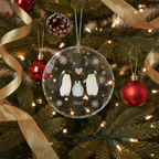 [2D FLAT ACRYLIC] Baby's First Christmas Ornament 2025 | Family of 3 Keepsake Gift for New Parents