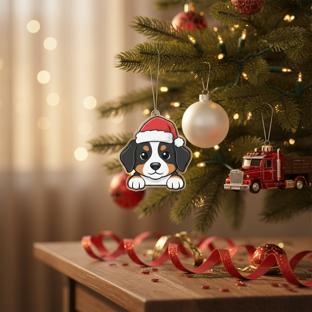 [2D FLAT ACRYLIC] Appenzeller Sennenhund Dog Christmas Ornament – Festive Holiday Decor Gift
