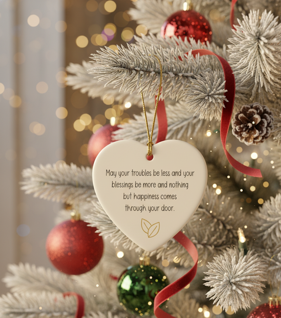 [2D FLAT ACRYLIC] Heart Ceramic New Home Ornament – Housewarming & Congratulations Gift