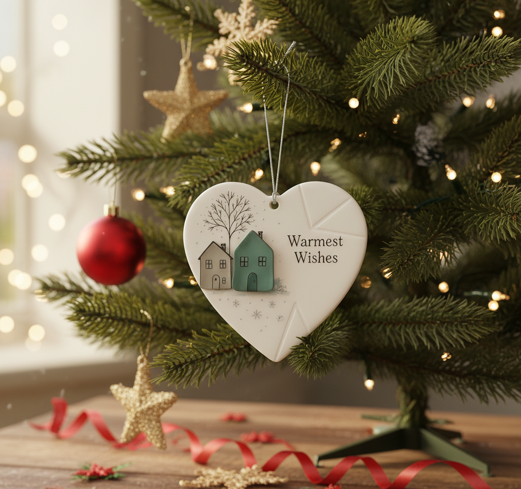 [2D FLAT ACRYLIC] Heartfelt Neighbor Thank You Gift – Sea Glass Style Heart Ornament