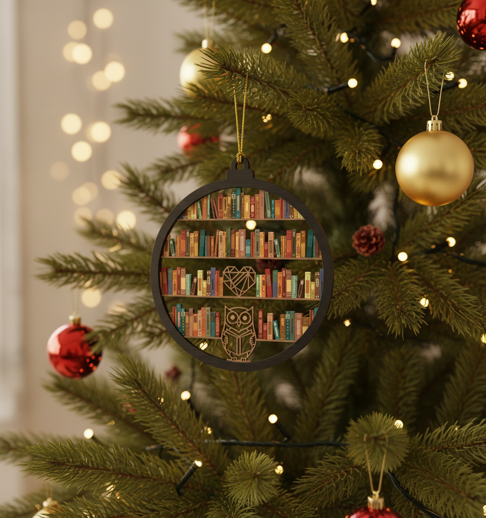 [2D FLAT ACRYLIC] Just One More Chapter Ornament – Unique Christmas Gift for Book Lovers & Readers