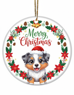 [2D FLAT ACRYLIC] Australian Shepherd Christmas Ornament | Double-Sided Aussie Dog Lover Gift