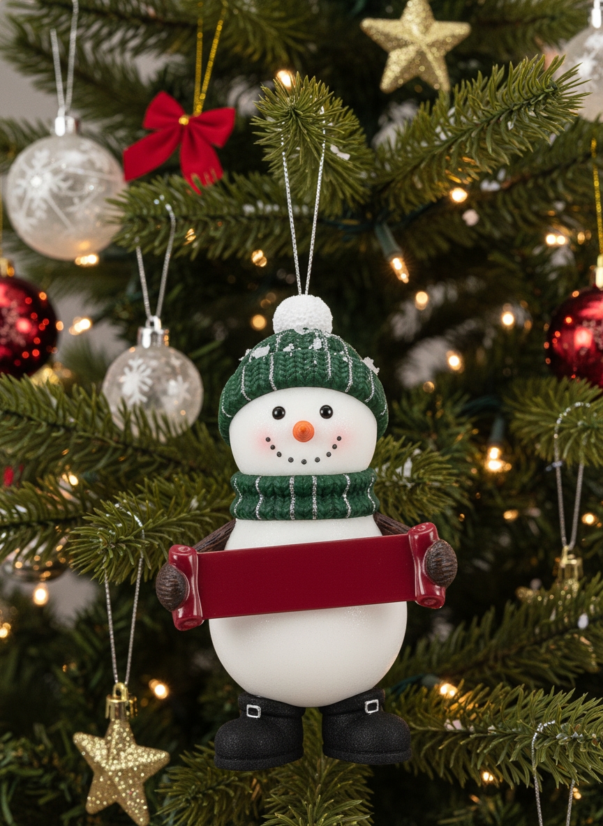 [2D FLAT ACRYLIC] Adorable Snowman Ornament for Daughter 2025 – Heartfelt Christmas Gift
