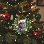 [2D FLAT ACRYLIC] Rustic Cow Ear Tag Christmas Ornament – Farmhouse Holiday Decor for Cow Lovers