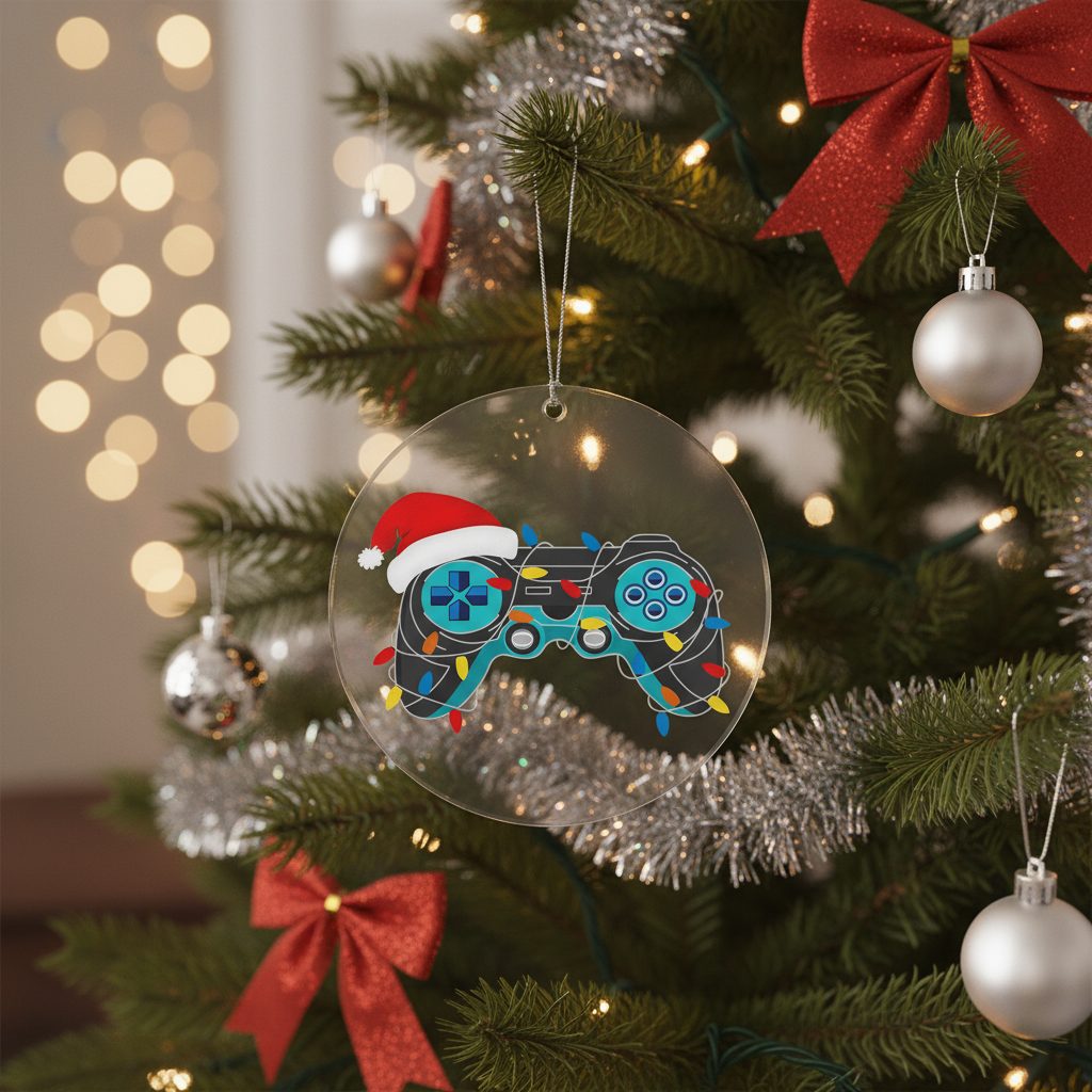 [2D FLAT ACRYLIC] Funny Gaming Christmas Ornament 2025 – 'I Can't Hear You I'm Gaming' Gift