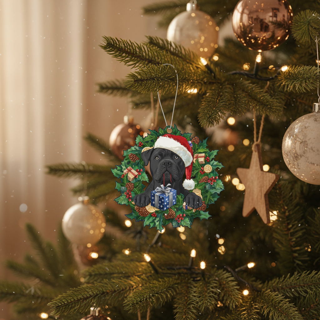 [2D FLAT ACRYLIC] Cane Corso Christmas Ornament – Festive Dog Lover Keepsake Gift