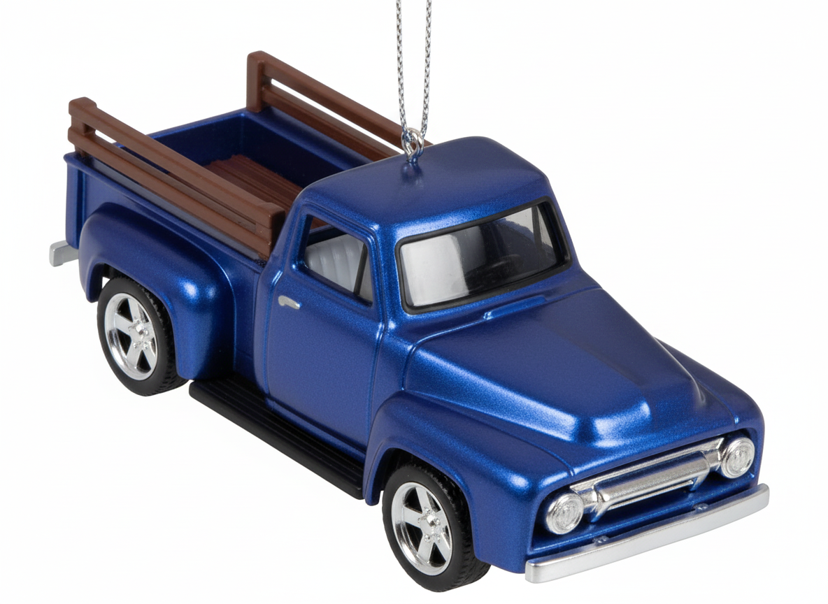 [2D FLAT ACRYLIC] TitleHallmark Keepsake 2025 Miniature Christmas Ornament – Lil’ American Trucks 1954 Mercury M-100 Mini Metal – Perfect Gift for Car Collectors