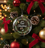 [2D FLAT ACRYLIC] Baby's First Christmas 2025 Glass Ornament – Keepsake Gift for Baby Boy & Girl