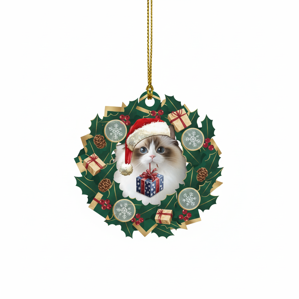 [2D FLAT ACRYLIC] Funny Horse Girl Ceramic Ornament – 'No Money, Just Horses' Christmas Gift