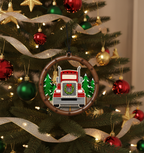 [2D FLAT ACRYLIC] Funny Truck Driver Christmas Ornament | Wooden Holiday Decor & Trucker Gift