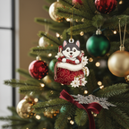 [2D FLAT ACRYLIC] Norwegian Elkhound Christmas Ornament – Dog Lover Keepsake Gift