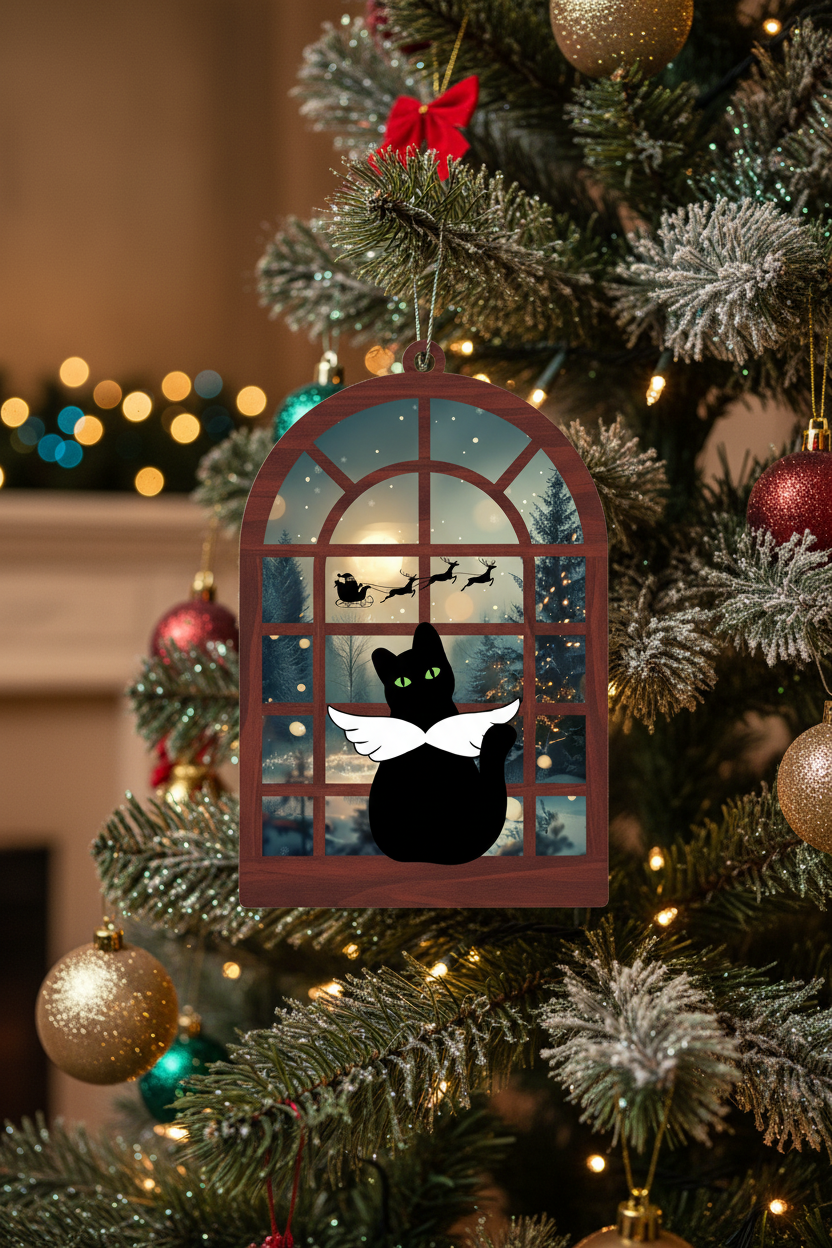 [2D FLAT ACRYLIC] Angel Dog Memorial Ornament | Heartfelt Pet Loss Sympathy Gift for Christmas