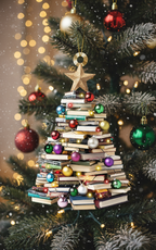 [2D FLAT ACRYLIC] Book Tree Christmas Ornament – Decoration for Book Lovers