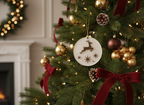 [2D FLAT ACRYLIC] Reindeer Christmas Ornament | Elegant Deer and Star Decoration | Holiday Tree Ornament 2025
