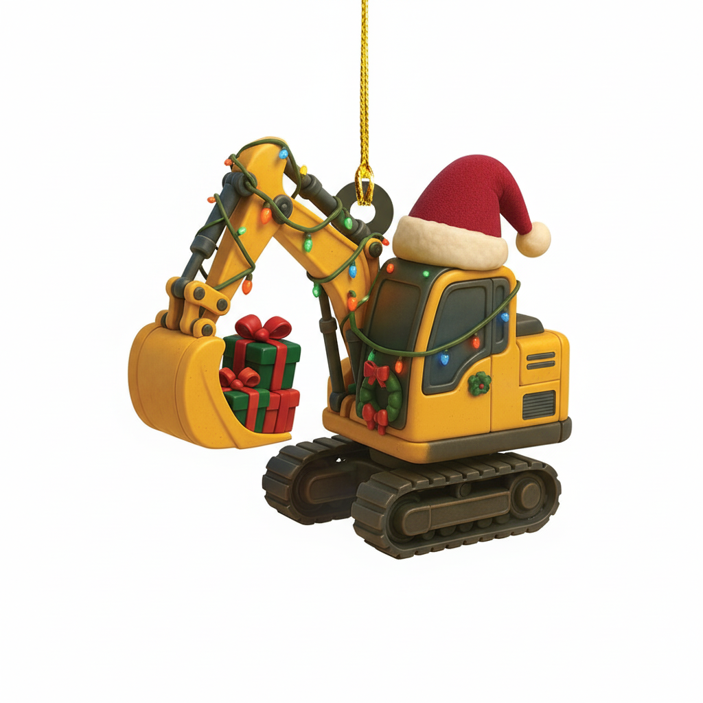 [2D FLAT ACRYLIC] Personalized Log Truck Christmas Ornament | Custom Logger & Truck Driver Gift