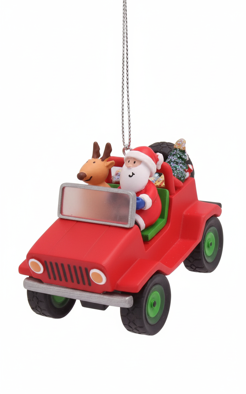 [2D FLAT ACRYLIC] Truckin' Through The Snow Semi Truck Christmas Ornament | Holiday Decor Trucker Gift for Drivers