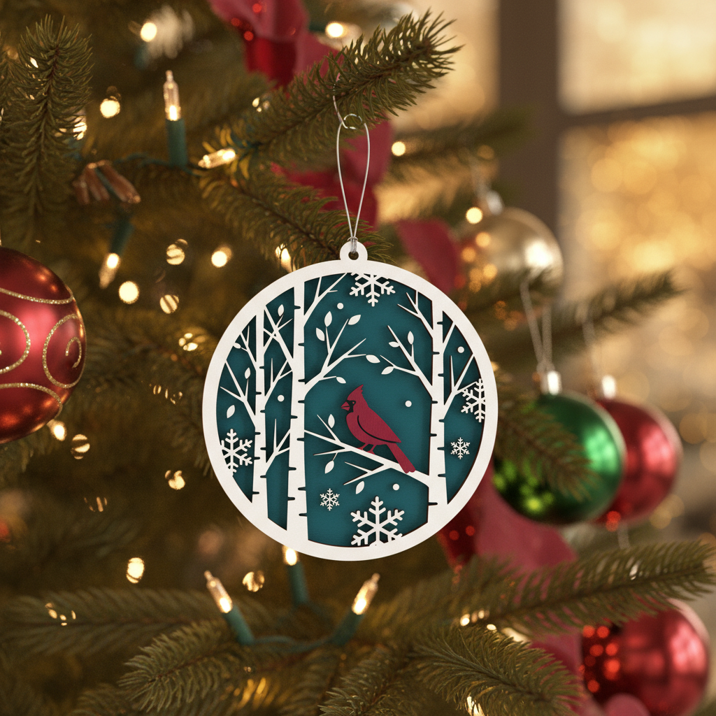 [2D FLAT ACRYLIC] Cardinal Memorial Ornament – In Loving Memory Remembrance Gift