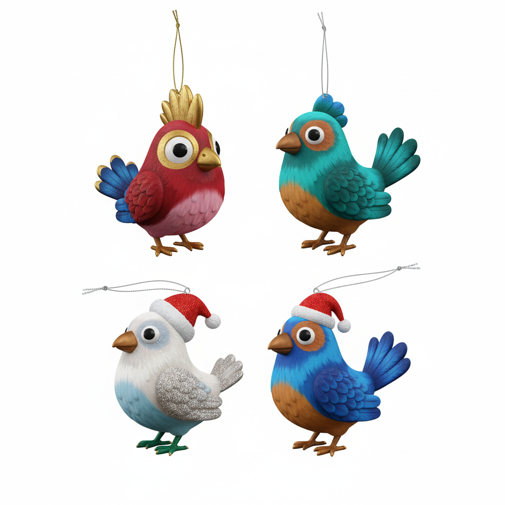 [2D FLAT ACRYLIC] Chicken Christmas Ornament – Unique Holiday Decor Gift for Chicken Lovers