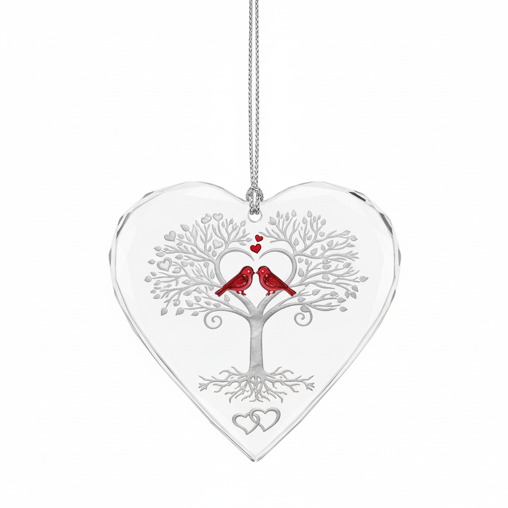 [2D FLAT ACRYLIC] 40th Anniversary Crystal Glass Ornament – Heartfelt Keepsake Gift for Couples